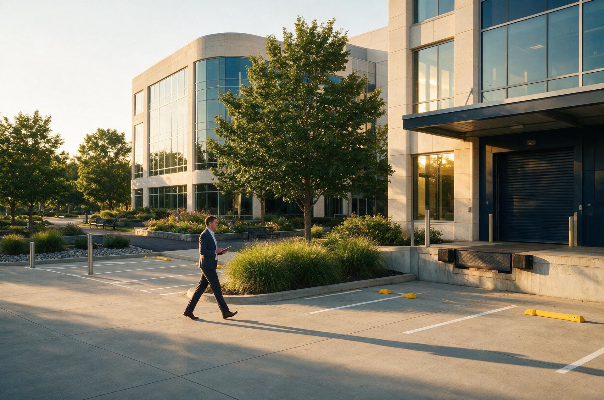 Commercial facilities manager inspecting a property